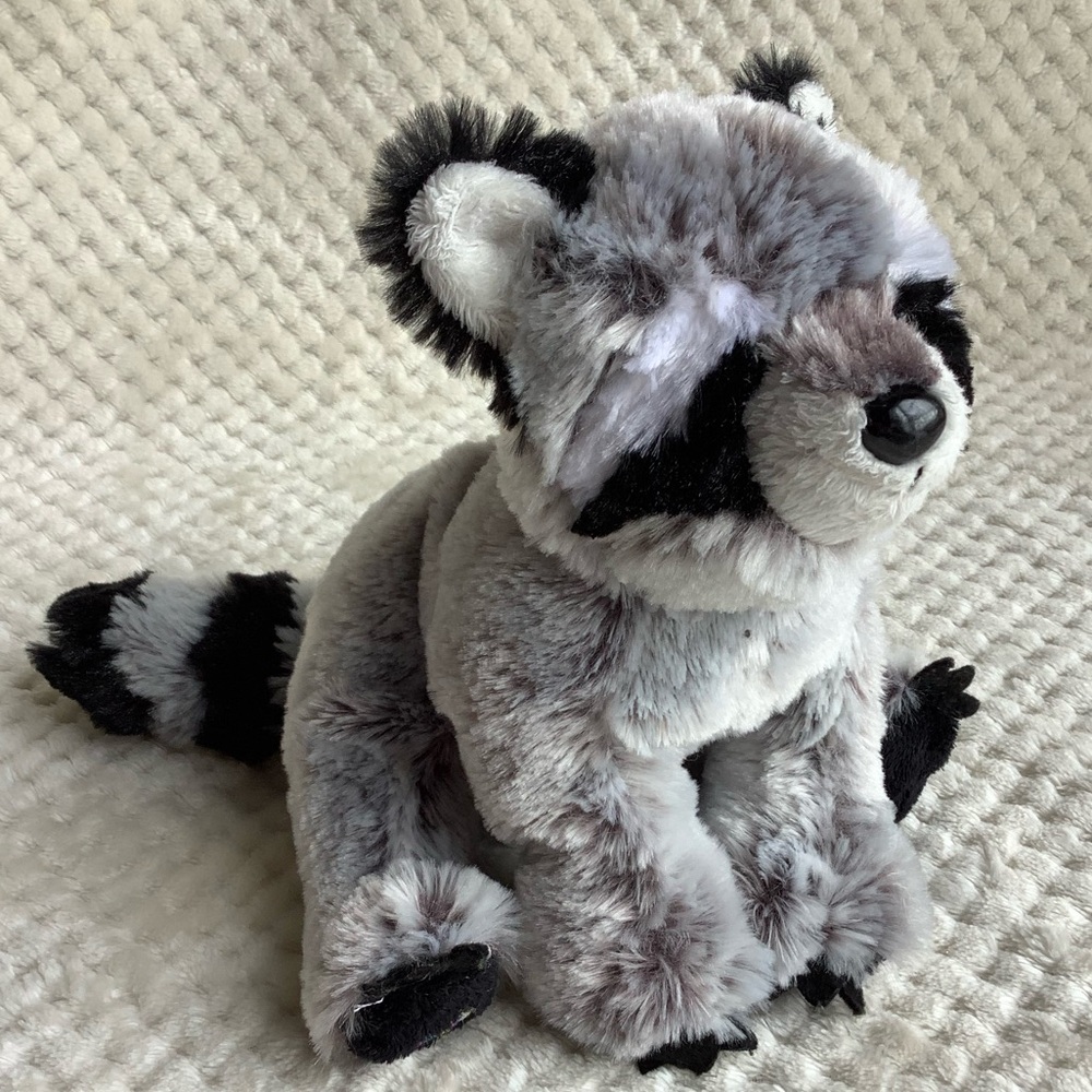 GANZ Webkinz Raccoon Gray and Black Stuffed Raccoon